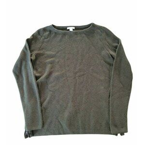 J. Jill Women's XS Olive Green Sweater Zipper Hem Accent